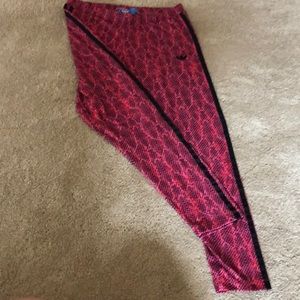 Adidas Pink Snakeskin Print Crop leggings